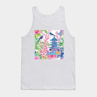 Colorful pagodas and birds Tank Top